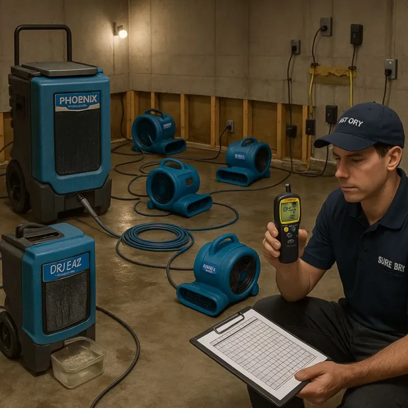 Structural Drying and Dehumidification process in El Mirage, AZ